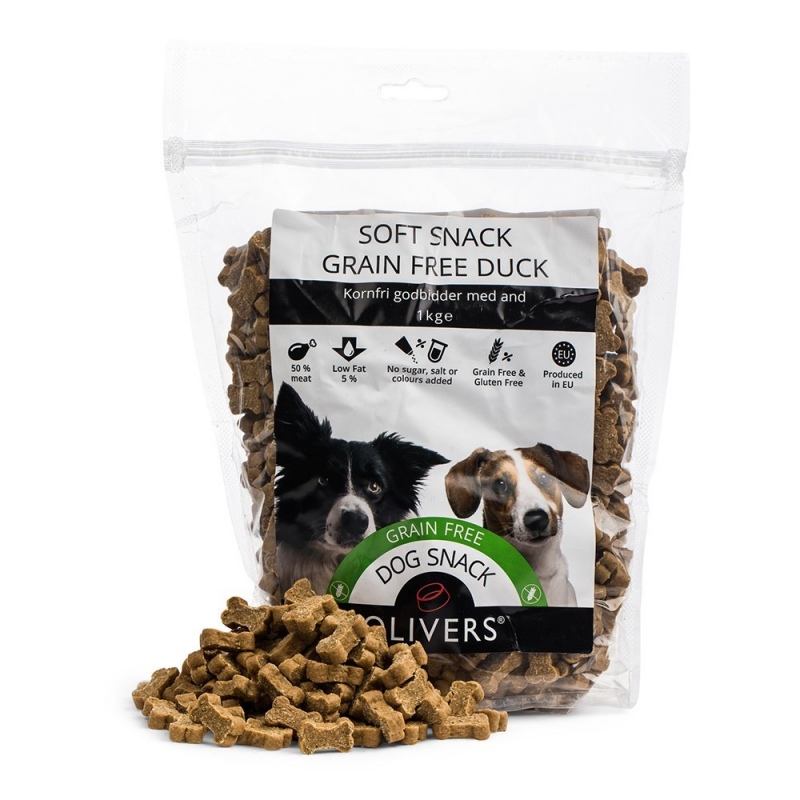 Olivers soft snack grain free duck 1kg