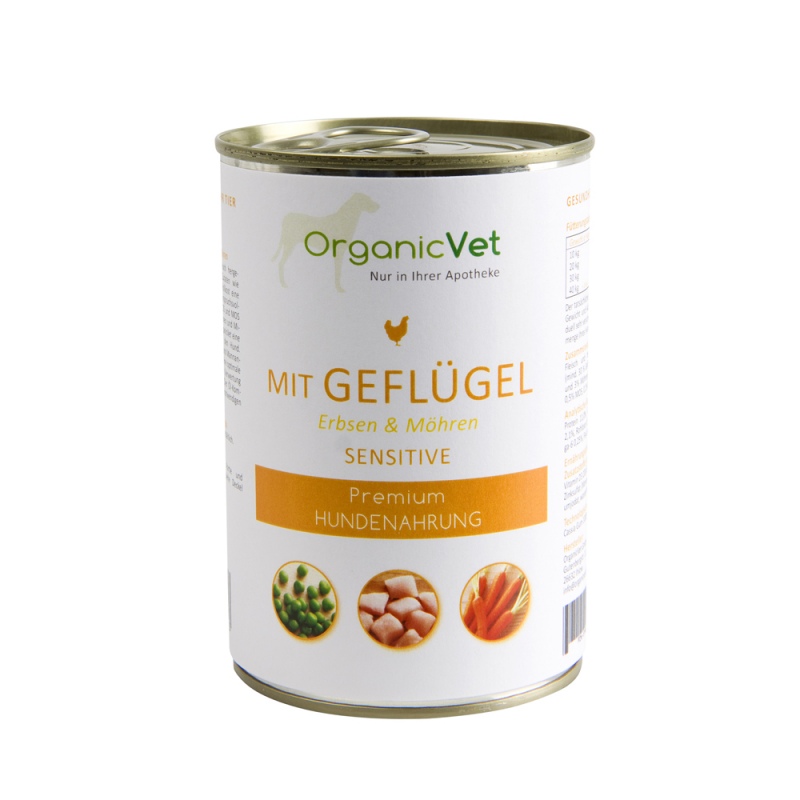 OV Poultry with peas & carrots for dog 400g
