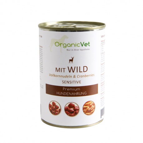 OrganicVet Venision with pasta & cranberries konservai šunims