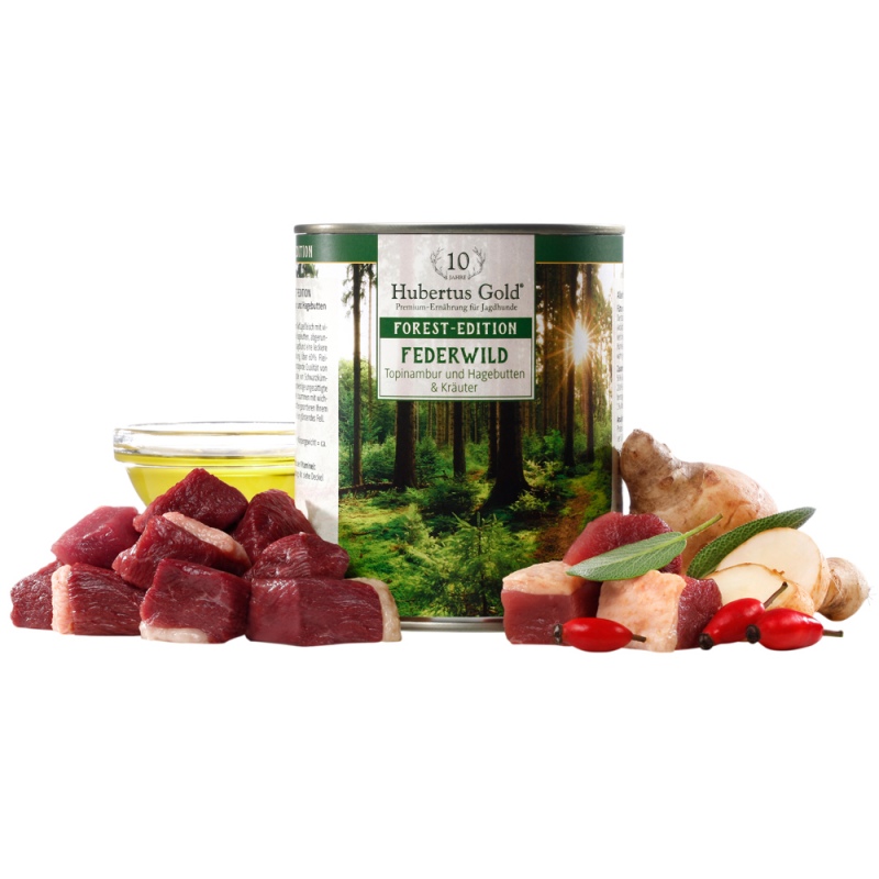 HG žąsienos, antienos su topinambu ir erškėtuogėmis kons.800g