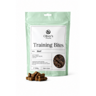 OLIVERS TRAINING BITES GRAIN FREE BEEF pašaro papildas šunims 500g (jautienos skanėstas)
